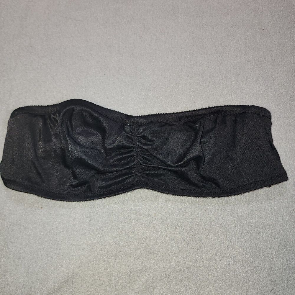 Warner's Not So Innocent Nudes Bra 01126 Strapless Black Pull On Double Layer 36